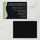 Carte De Visite Chiroprakteur surdimensionné (vert) latéral (Devant / Derrière)