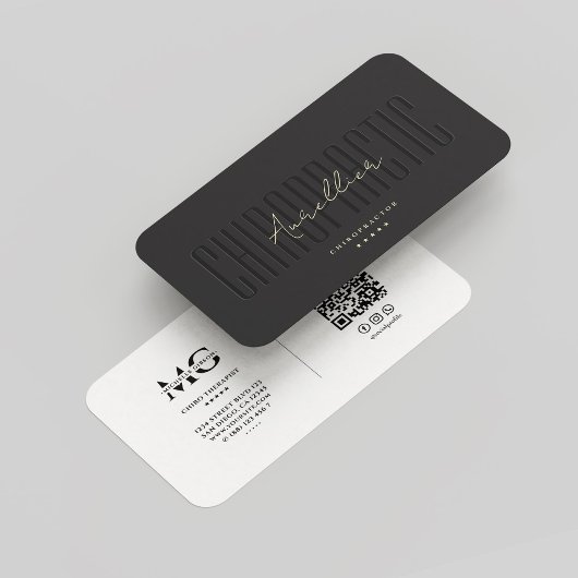 Carte De Visite Chiropraticien Chiro moderne Chiropraticien Noir B