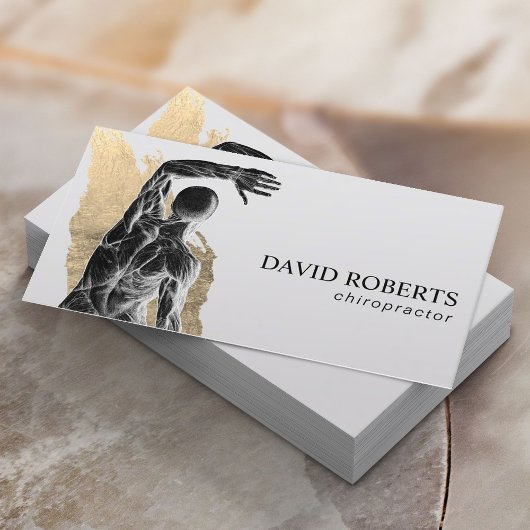 Carte De Visite Chiropraticien de l'anatomie chiropratique de l'or