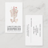 Carte De Visite Chiropraticien de squelette floral Rendez-vous et (Devant / Derrière)