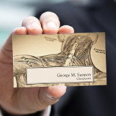 Carte De Visite Chiropraticien d'illustration anatomique antique