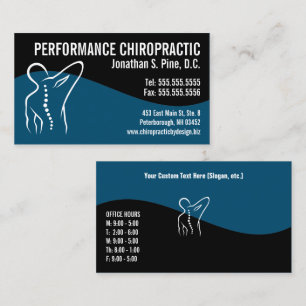 Carte De Visite Chiropraticien du logo de la colonne vertébrale d