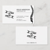 Carte De Visite Chiropraticien | Mains de guérison | Cordon épinal (Devant / Derrière)