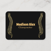 Carte De Visite Chiropraticien noir et or Spine Theraptor (Devant)