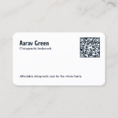 Carte De Visite Chiropraticien QR personnalisé (Dos)
