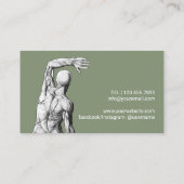 Carte De Visite Chiropratique Chiropractor Spine Ajuster Sage Vert (Dos)