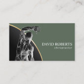 Carte De Visite Chiropratique Chiropractor Spine Ajuster Sage Vert (Devant)