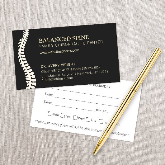 Carte De Visite Chiropratique Chiropraticien Nomination Rappel