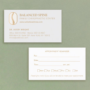 Carte De Visite Chiropratique Chiropraticien Nomination Rappel
