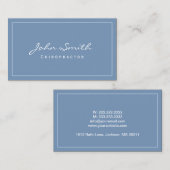 Carte De Visite Chiropratique Elégant Dusty Blue Chiropractor (Devant / Derrière)