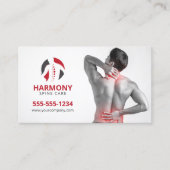 Carte De Visite Chiropratique Massage Thérapie Chiropractor Rouge (Devant)