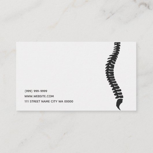 Carte De Visite Chiropratique moderne Chiropraticien Clinique Sant (Dos)