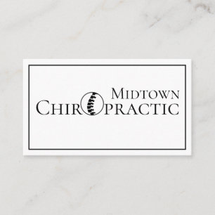 Carte De Visite Chiropratique Noir & Blanc Santé Chiropraticien