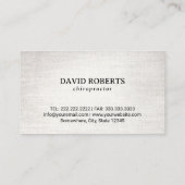 Carte De Visite Chiropratique Spine Therapist Chiropracteur noir (Dos)