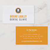 Carte De Visite CHIRURGIE DENTAIRE LOGO moderne dent orange gris (Devant / Derrière)