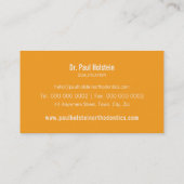 Carte De Visite CHIRURGIE DENTAIRE LOGO moderne dent orange gris (Dos)