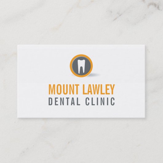 Carte De Visite CHIRURGIE DENTAIRE LOGO moderne dent orange gris (Devant)