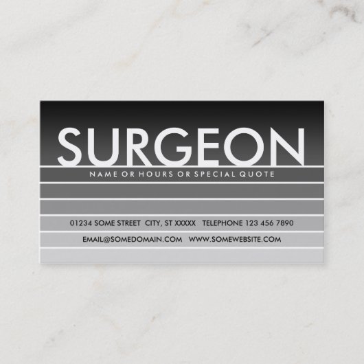 Carte De Visite CHIRURGIE gris (Devant)