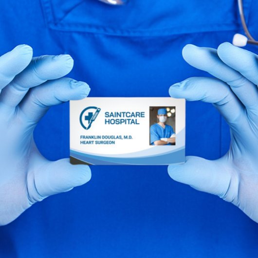 Carte De Visite Chirurgien à Scrubs | Logo Médicale Scalpel