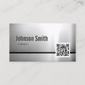 Carte De Visite Chirurgien - Code QR en acier inoxydable (Devant)