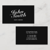 Carte De Visite Chirurgien plasticien élégant foncé de typographie (Devant / Derrière)
