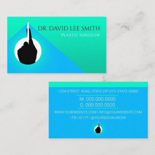 Carte De Visite Chirurgien plastique / Docteur / Assistant chirurg (Devant / Derrière)