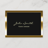Carte De Visite Chirurgien plastique moderne Black & Gold Frame (Devant)