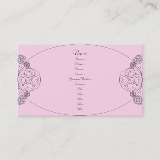 Carte De Visite Chloe - rose (Devant)