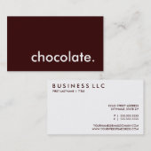 Carte De Visite chocolat. (Devant / Derrière)