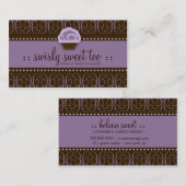 Carte De Visite Chocolat 311 pourpre sucré tourbillonnant (Devant / Derrière)