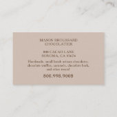 Carte De Visite Chocolat Artisan Dessert Caterer Confection Candy (Dos)
