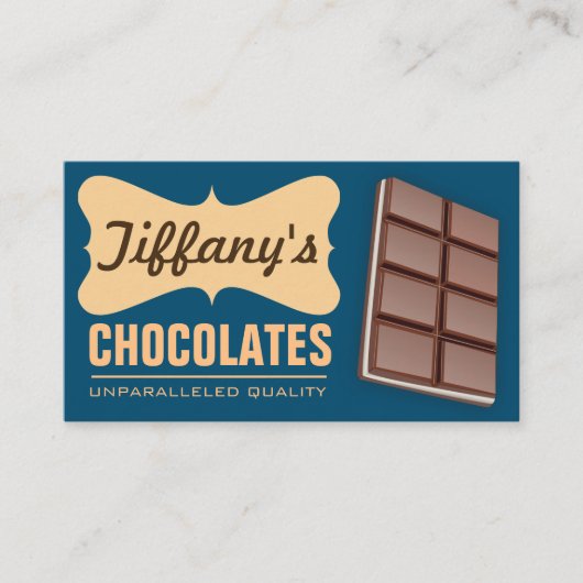 Carte De Visite Chocolat artisanal Vintage Rétro (Devant)