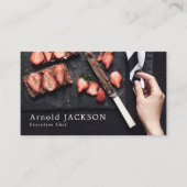 Carte De Visite Chocolat aux fraises, Chef, Cuisine (Devant)