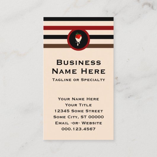 Carte De Visite Chocolat blanc rayé (Dos)