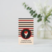 Carte De Visite Chocolat blanc rayé (Debout devant)