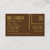 Carte De Visite Chocolat Brown avec Initiales Professionnel (Dos)