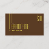 Carte De Visite Chocolat Brown avec Initiales Professionnel (Devant)