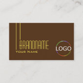 Carte De Visite Chocolat Brown avec logo et photo stylish (Devant)