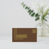 Carte De Visite Chocolat Brown avec Monogramme et photo (Debout devant)