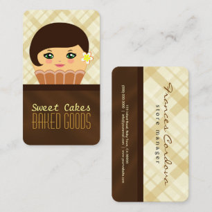 Carte De Visite Chocolat Brown Cupcake Caractère Baker Bakery