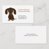Carte De Visite Chocolat Brown Dachshund | Doxie mignon chien de d (Devant / Derrière)