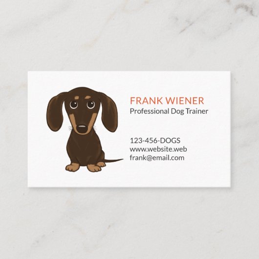Carte De Visite Chocolat Brown Dachshund | Doxie mignon chien de d (Devant)