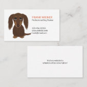 Carte De Visite Chocolat Brown Dachshund | Doxie mignon chien de d (Devant / Derrière)