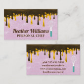 Carte De Visite Chocolat Brown et Golden Honey Drift | Whisk (Devant / Derrière)