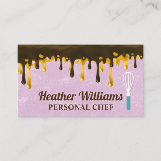 Carte De Visite Chocolat Brown et Golden Honey Drift | Whisk (Devant)