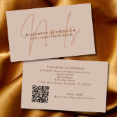 Carte De Visite Chocolat Brown Script Clou Artiste QR Code