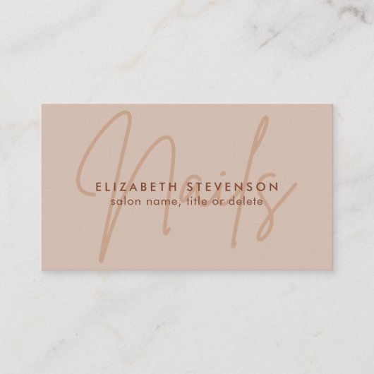 Carte De Visite Chocolat Brown Script Clou Artiste QR Code (Devant)