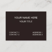 Carte De Visite Chocolat C'est l'heure du chocolat (Dos)