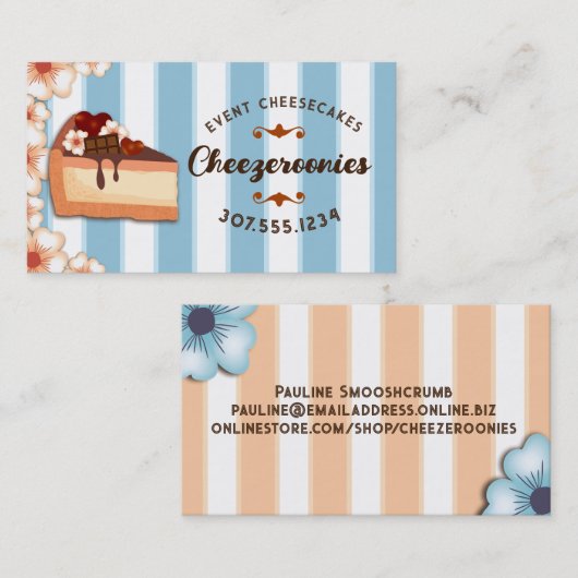 Carte De Visite Chocolat cheesecake boulangerie mariage événement (Devant / Derrière)