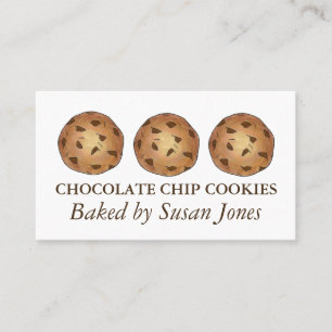 Carte De Visite Chocolat Chip Cookie Cookies Cuisinés À La Boulang